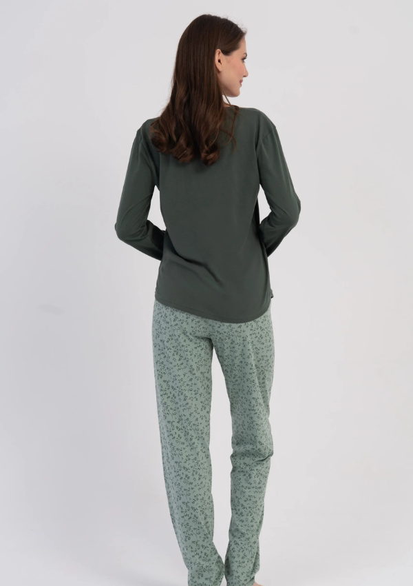 Piżama Damska Vienetta Botanical Green, Zielony, r. M-XXL
