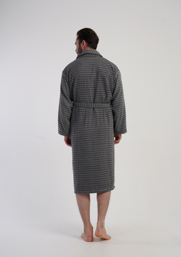 Szlafrok męski Vienetta Urban Loop, Szary, r. M-XXL