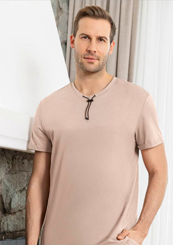 Piżama Męska Beige Comfort Set, Beżowy, r. M-XL