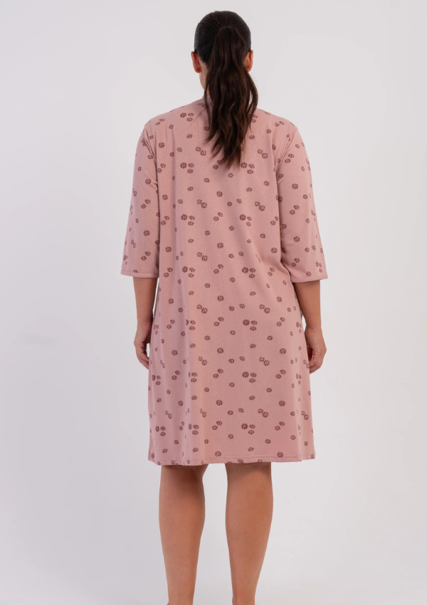 Szlafrok damski Vienetta Floral Zip, Różowy, r. 1XL-4XL