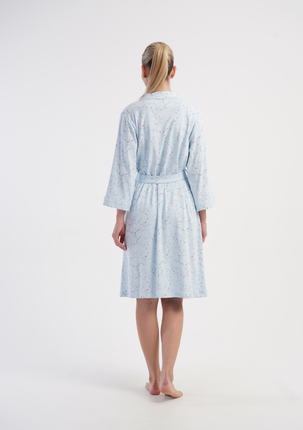 Szlafrok damski Vienetta Soft Breeze, Niebieski, r. S - XXL