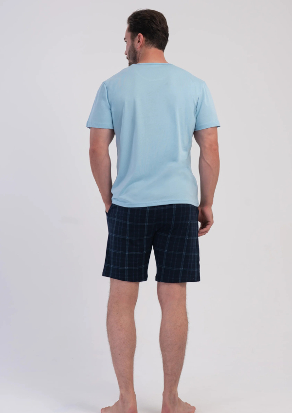 Piżama Męska Vienetta Sky Navy, Niebieski, r. M-XL