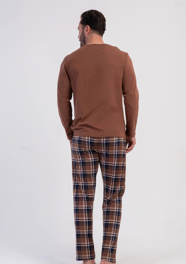 Piżama Męska Vienetta Chestnut Classic, Brązowy, r. M-XXL