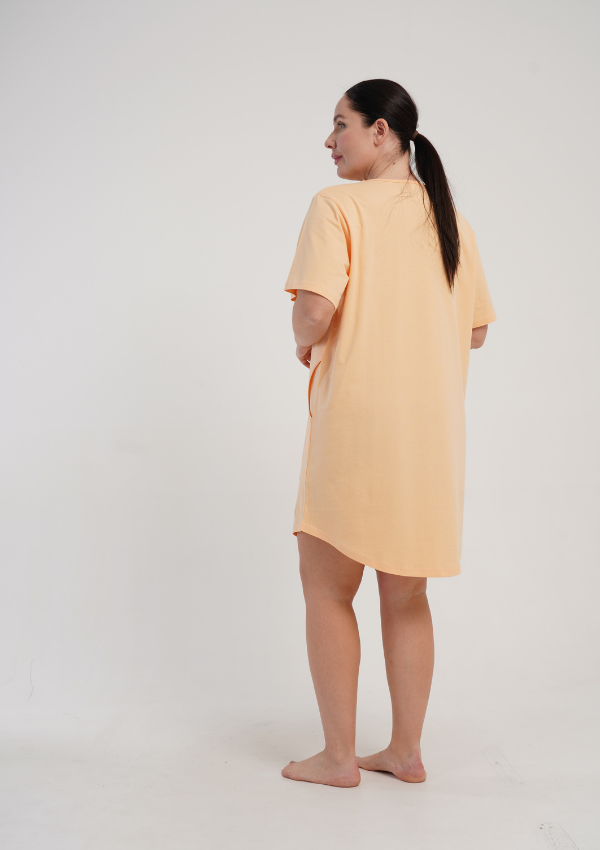 Koszula Nocna Damska Vienetta Apricot Breeze, Morelowy, r. 1XL - 4XL