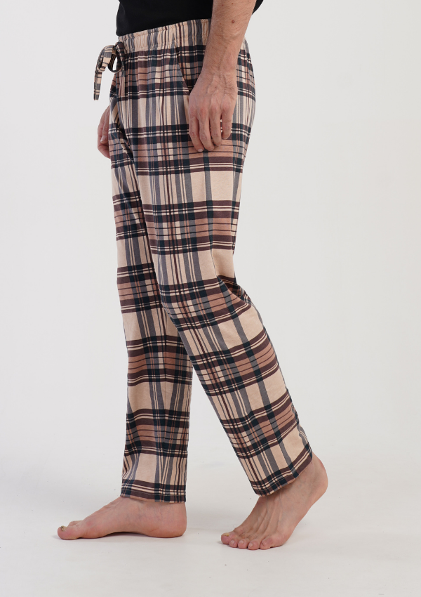 Spodnie męskie Vienetta Classic brown Check, Brązowy, r. M-XXL