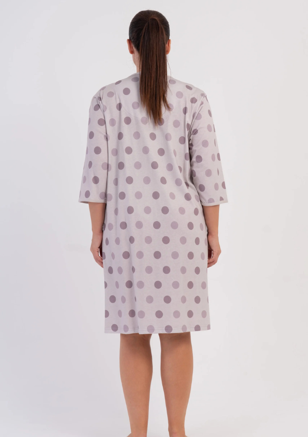 Szlafrok damski Vienetta Lilac Polka, Szary, r. 1XL-4XL