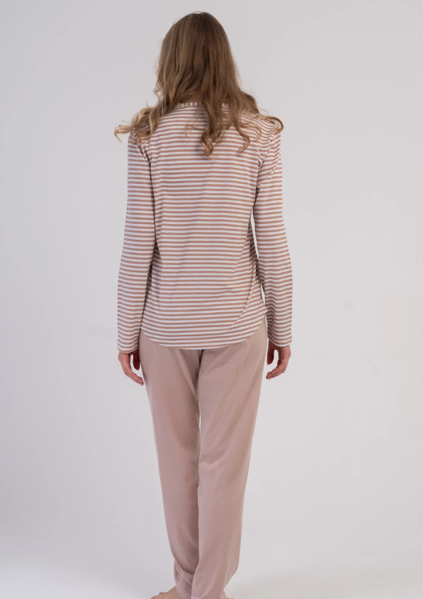 Piżama Damska Soft Stripes, Beżowy, r. M-XXL