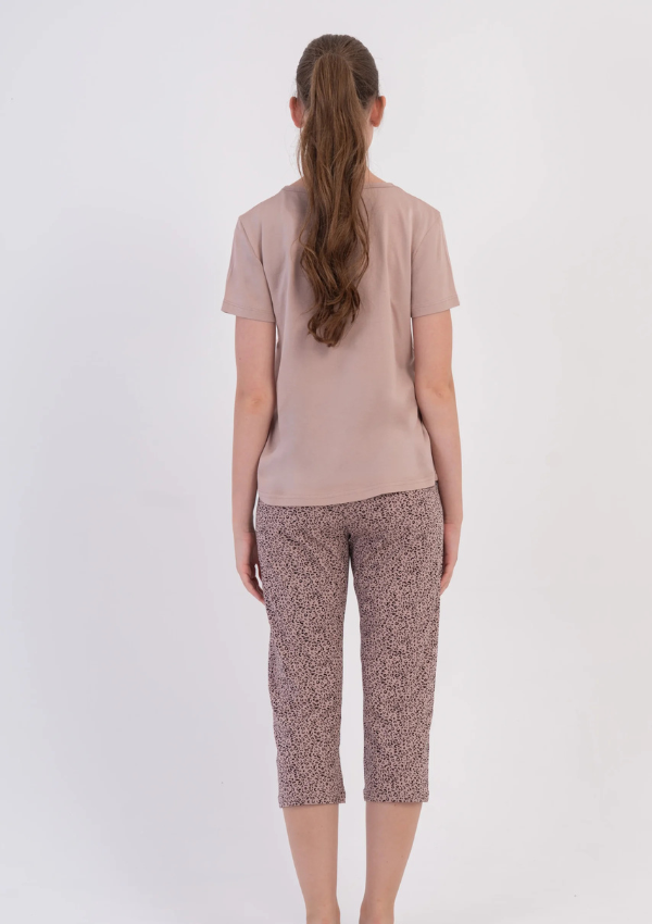 Piżama Damska Vienetta Cocoa Leopard, Beżowy, r. M-XXL