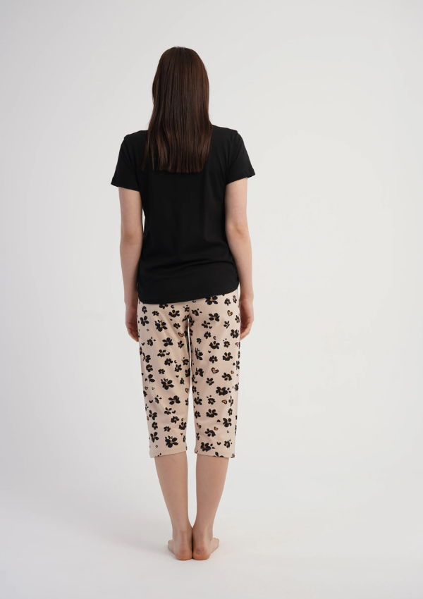 Piżama Damska Vienetta Floral Harmony, Czarny, r. L-XXL