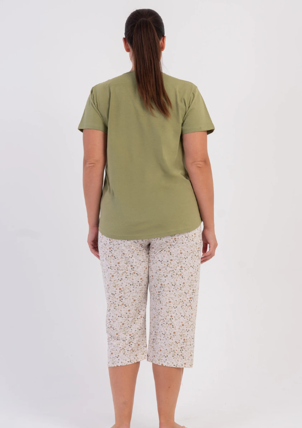 Piżama Damska Vienetta Sage Floral Summer, Zielony, r. 1XL-4XL