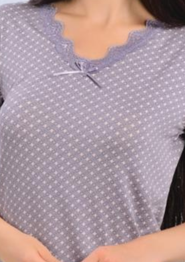 Piżama Damska Lilac Dots, Szary, M - 2XL