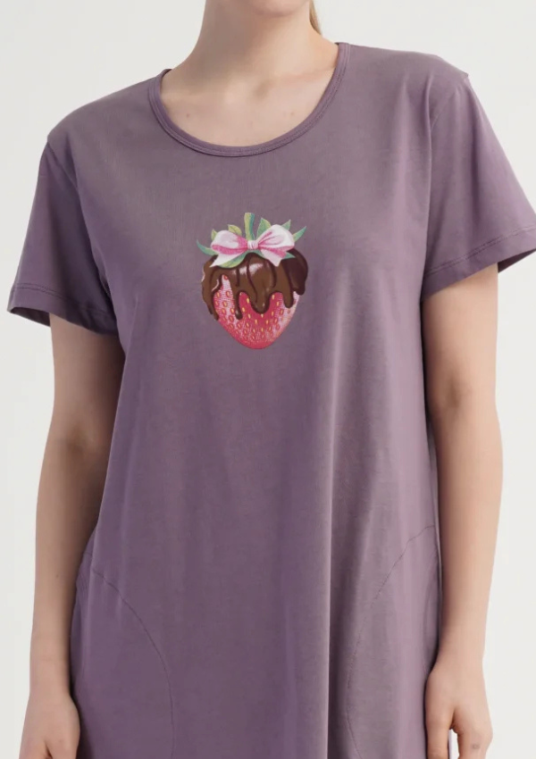 Koszula Nocna Vienetta Lilac Berry, Liliowy, r. M-XXL