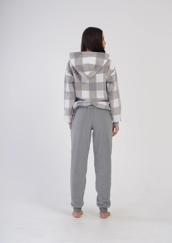 Piżama Damska Polarowa Classic Warm, Szary, r. S-XL