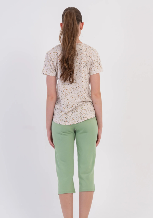 Piżama Damska Vienetta Mint Blossom, Zielony, r. M-XXL
