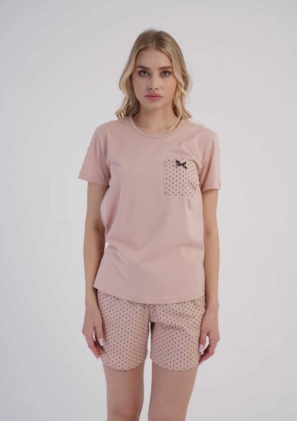 Piżama Damska Vienetta Pink Polka, Różowy, S -XL
