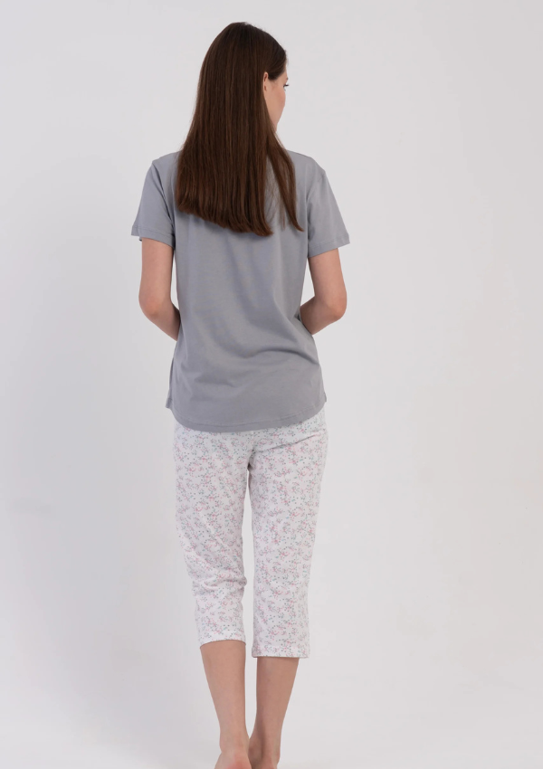 Piżama Damska Vienetta Blush Owl, Szary, r. M-XXL