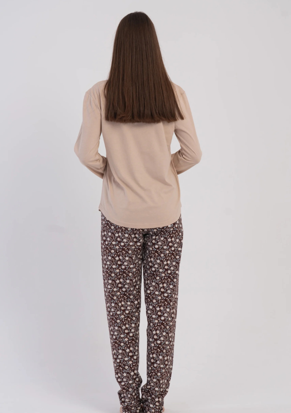 Piżama Damska Vienetta Beige Brown, Beżowy, r. M-XXL