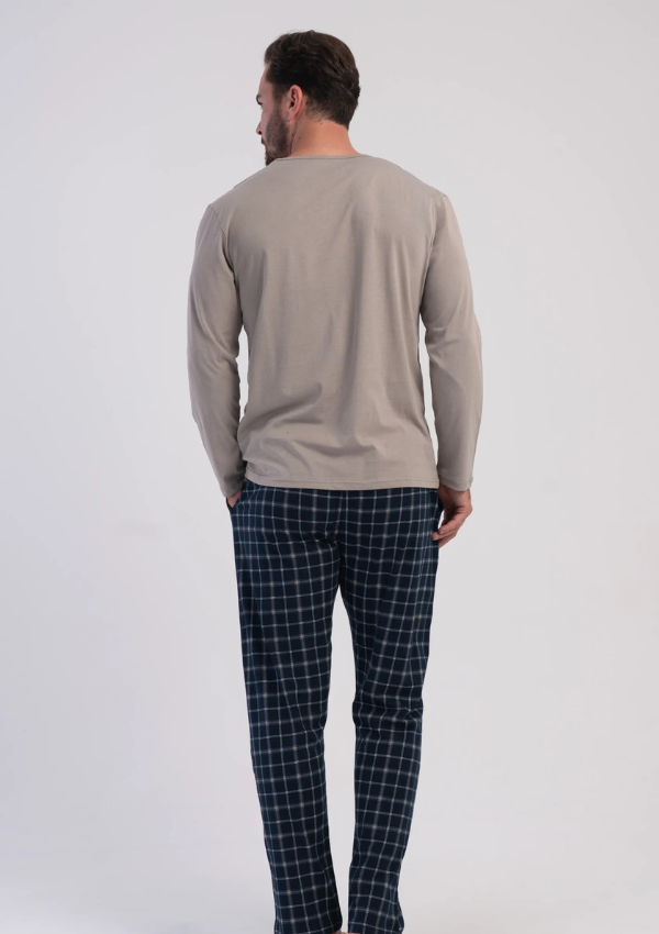 Piżama Męska Vienetta Sand Navy, Beżowy, r. 1XL-4XL