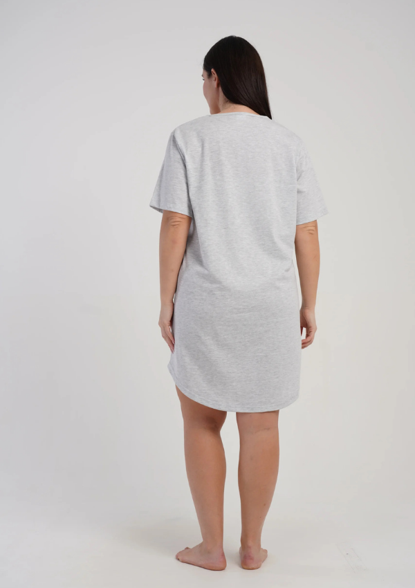 Koszula Nocna Damska Vienetta Soft Melange, Szary, r. 1XL - 4XL