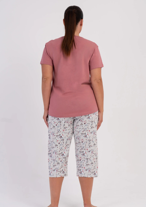 Piżama Damska Vienetta Floral Comfort, Różowy,, r. 1XL-4XL