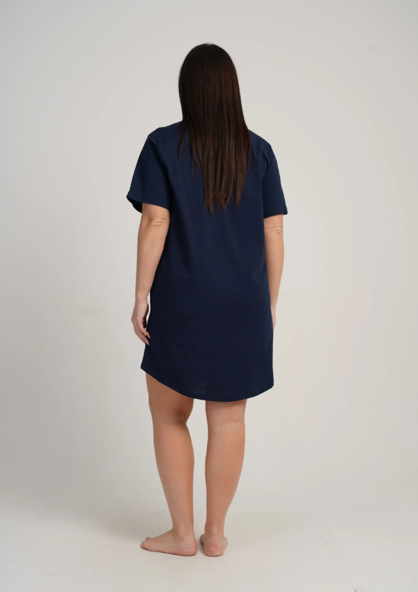 Koszula Nocna Damska Vienetta Navy Grace, Granatowy, r. 5XL - 7XL