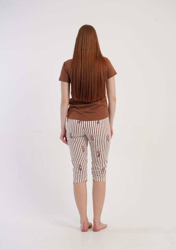 Piżama Damska Vienetta Sky Darling, Brązowy, r. M-XL