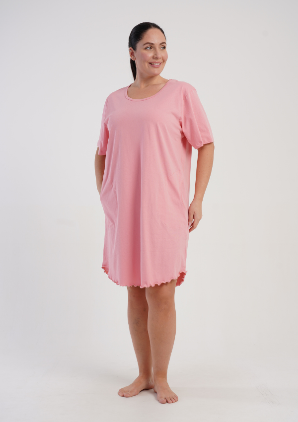 Koszula Nocna Damska Vienetta Pink Ease, Różowy, r. 1XL - 4XL
