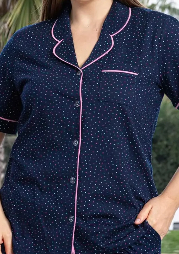 Piżama Damska Navy Harmony, Granatowy, r. 2XL-4XL