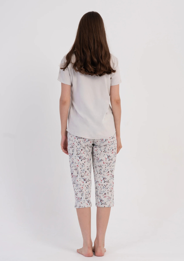 Piżama Damska Vienetta Gray Pattern, Szary, r. M-XXL