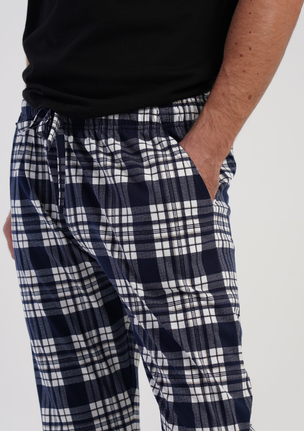 Spodnie męskie Vienetta Navy Check, Niebieski, r. 1XL-4XL