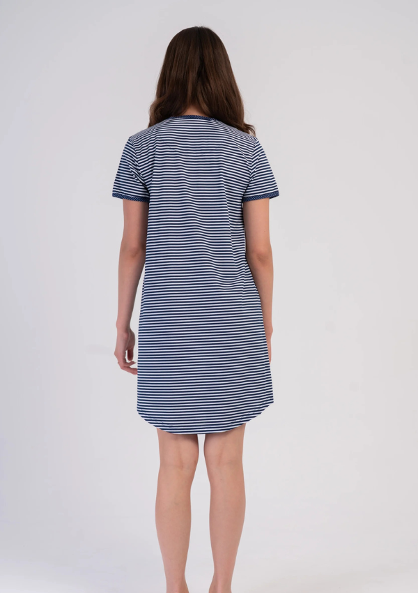 Koszula Nocna Vienetta Striped Ballet Charm, Granatowy, r. M-XXL