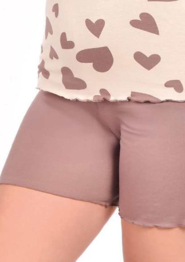 Piżama Damska Cream Hearts, Beżowy, M - 2XL