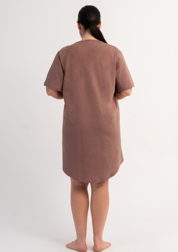 Koszula Nocna Damska Brown Friends, Brązowy, r. 1XL - 4XL