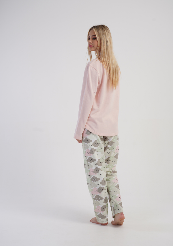 Piżama Damska Vienetta Pink Clouds, Różowy, r. S-XL