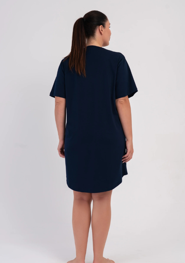 Koszula Nocna Damska Midnight Ease, Granatowy, r. 1XL - 4XL