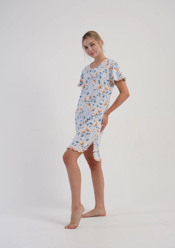 Koszula Nocna Vienetta Floral Dream, Niebieski, r. M-XXL