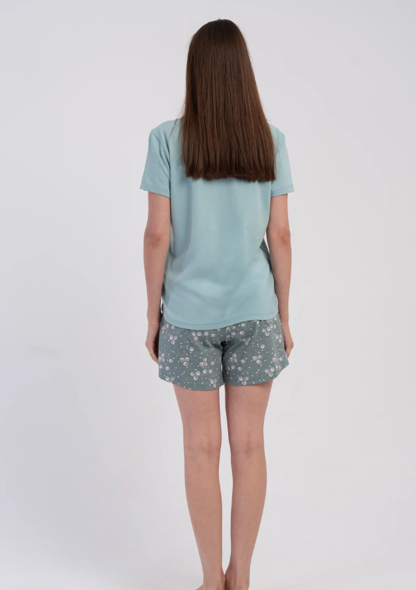 Piżama Damska Vienetta Summer Shorts, Zielony, M-XXL