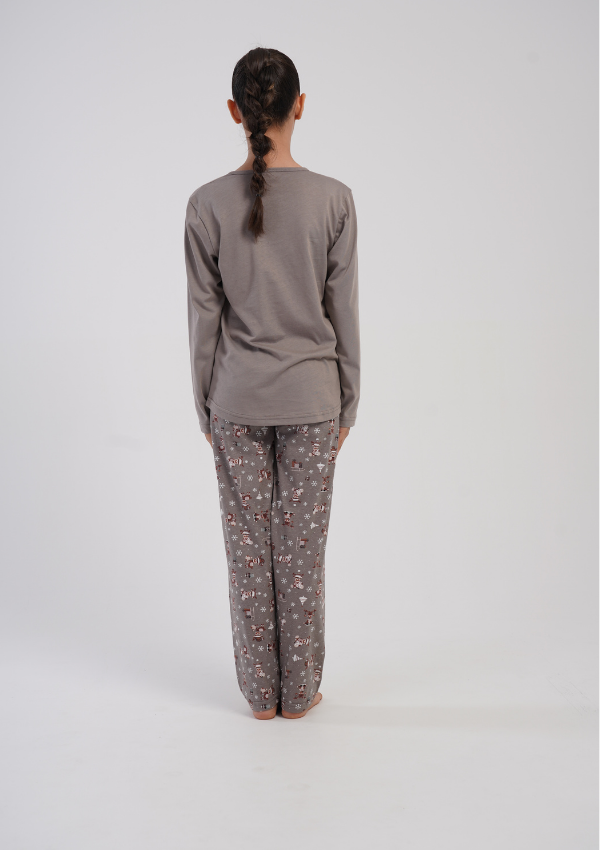 Piżama Dziecięca Vienetta Cozy Reindeer, Szary, r. 116-158