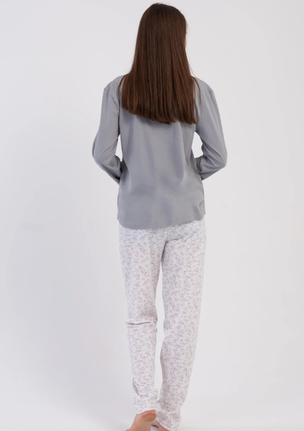 Piżama Damska Vienetta Gray Owl, Szary, r. M-XXL