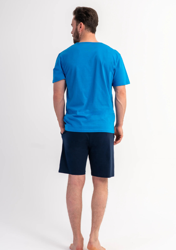 Piżama Męska Vienetta Blue Flight, Niebieski, r. S-XL