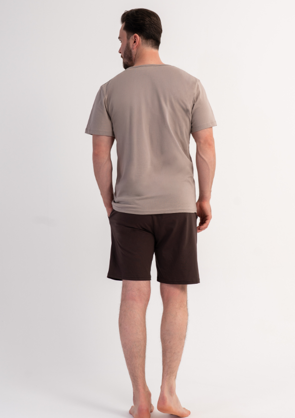 Piżama Męska Vienetta Coffee Relax, Szary, r. 1XL-4XL