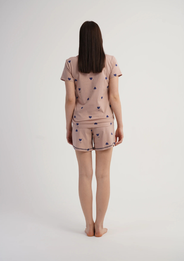 Piżama Damska Vienetta Sweet Hearts, Różowy, S -XL