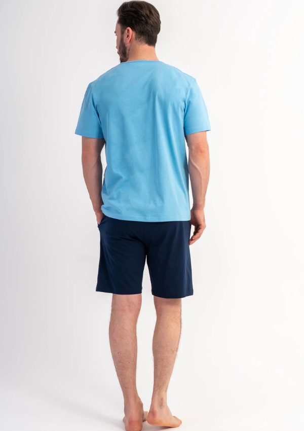Piżama Męska Vienetta Bear Chill, Niebieski, r. S-XL