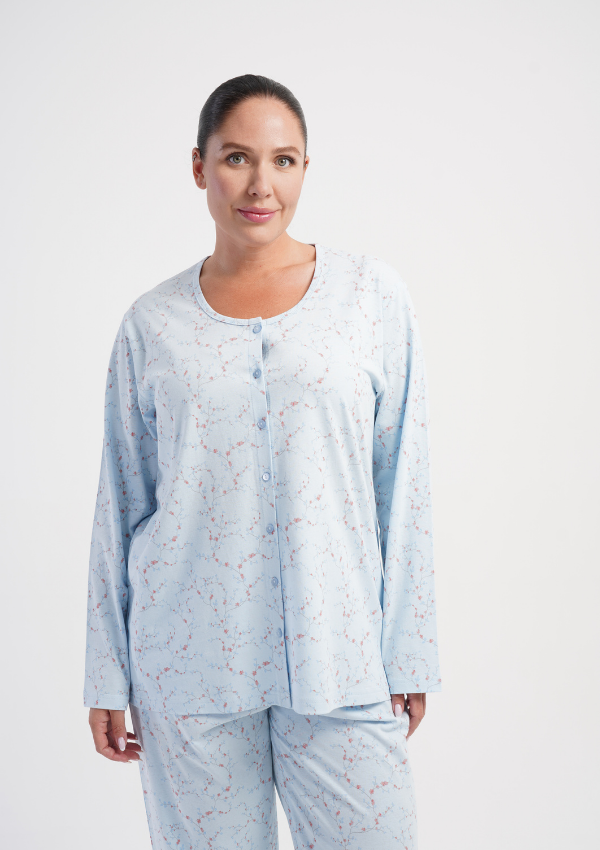 Piżama Damska Vienetta Pastel Comfort, Niebieski, r. 1XL-4XL