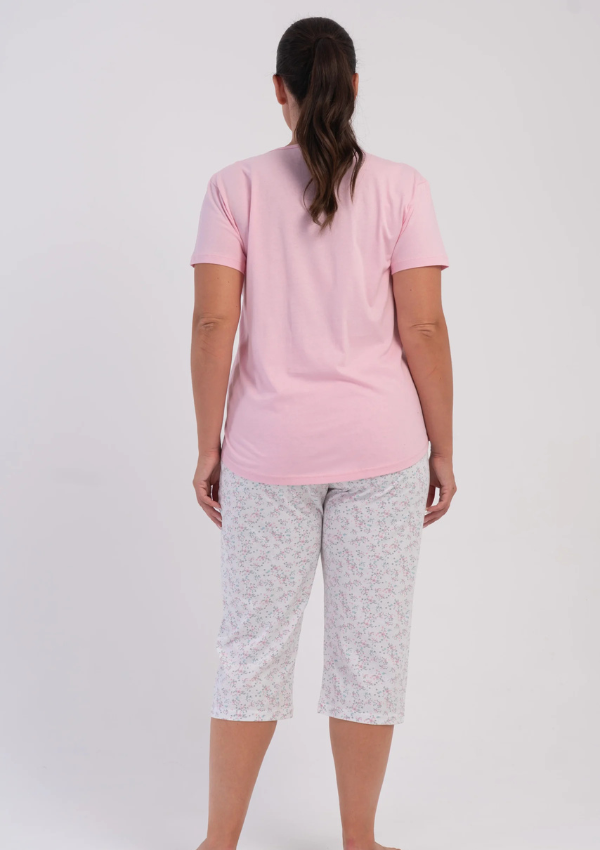 Piżama Damska Vienetta Owl Garden, Różowy, r. 1XL-4XL
