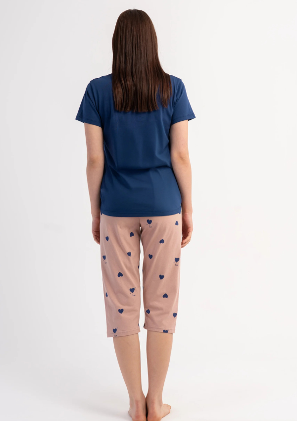 Piżama Damska Vienetta Elegant Navy, Granatowy, r. L-XXL