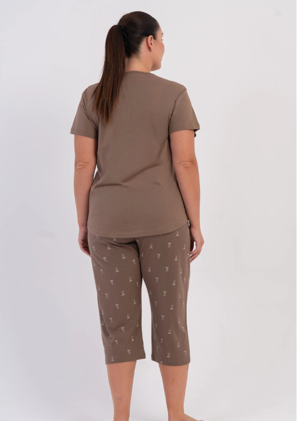 Piżama Damska Vienetta Cocoa Teddy, Brązowy, r. 1XL-4XL