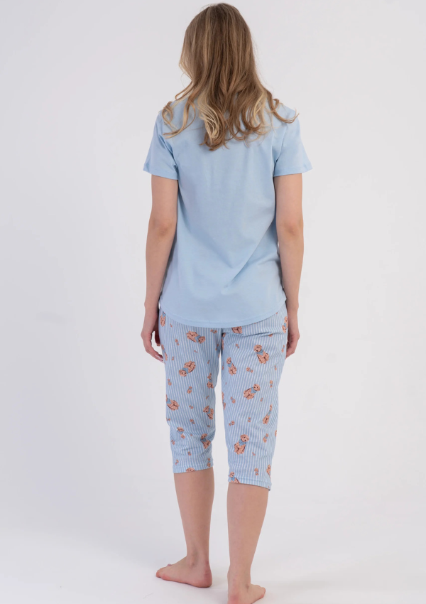 Piżama Damska Vienetta Sky Teddy, Niebieski, r. M-XXL
