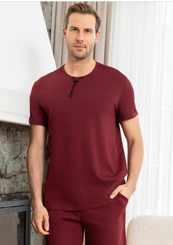 Piżama Męska Red Comfort Set, Bordowy, r. M-XL