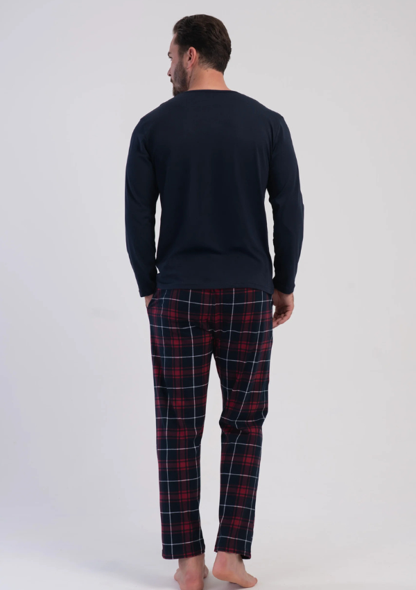 Piżama Męska Vienetta Navy Heritage, Granatowy, r. M-XXL